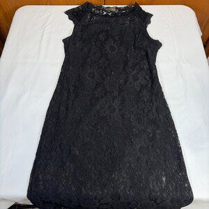 Stanzin Sleeveless Crew Neck Dress Women's XL Black Lace